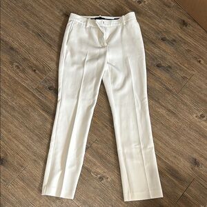 Ann Taylor White Tailored Dress Pants Straight-Leg